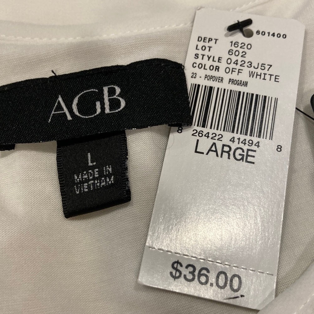 NWT Large AGB Ivory Layered Top (ABBA) - Picture 9 of 12